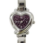 Snake Skin 3 Heart Italian Charm Watch