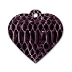 Snake Skin 3 Dog Tag Heart (Two Sides)