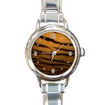 Tiger Skin 2 Round Italian Charm Watch