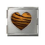 Tiger Skin 2 Mega Link Heart Italian Charm (18mm)