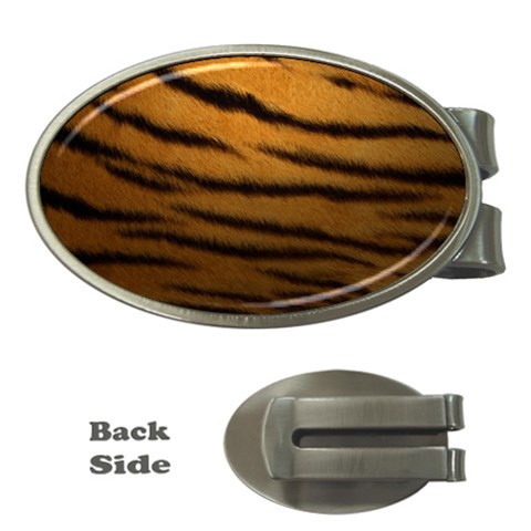 Tiger Skin 2 Money Clip (Oval) from ArtsNow.com Front
