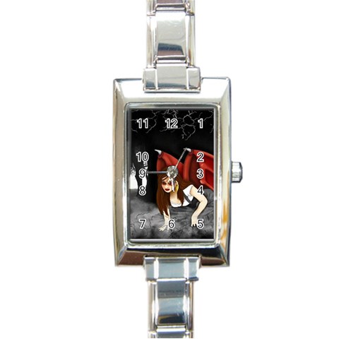 Crimson Wings Rectangular Italian Charm Watch from ArtsNow.com Front