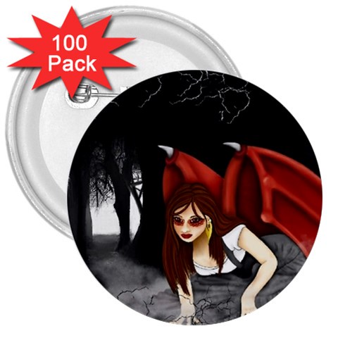 Crimson Wings 3  Button (100 pack) from ArtsNow.com Front