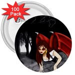 Crimson Wings 3  Button (100 pack)