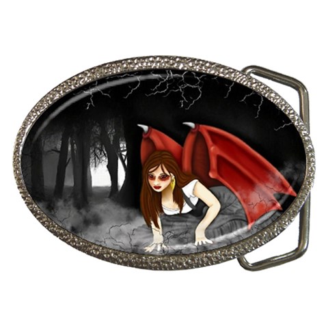 Crimson Wings Belt Buckle from ArtsNow.com Front