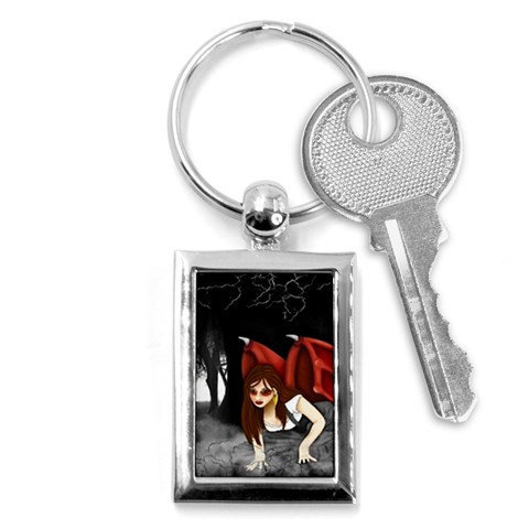 Crimson Wings Key Chain (Rectangle) from ArtsNow.com Front