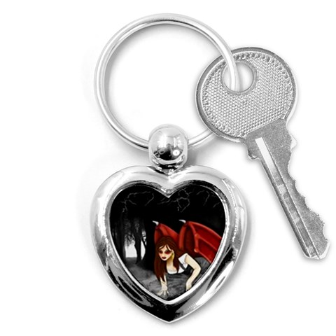 Crimson Wings Key Chain (Heart) from ArtsNow.com Front
