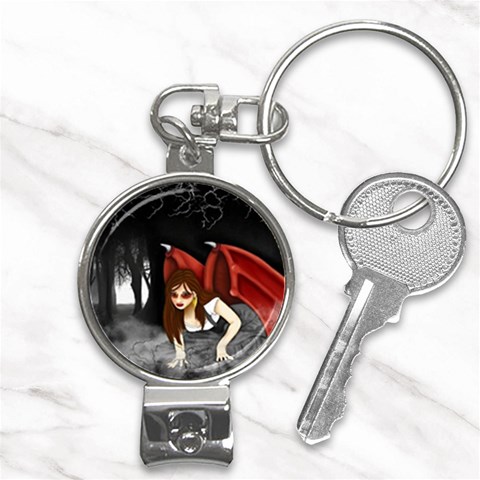 Crimson Wings Nail Clippers Key Chain from ArtsNow.com Front