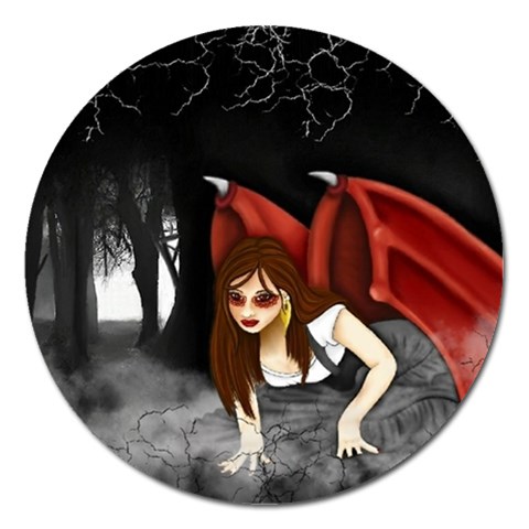 Crimson Wings Magnet 5  (Round) from ArtsNow.com Front