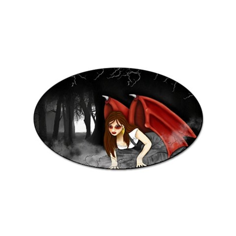 Crimson Wings Sticker Oval (100 pack) from ArtsNow.com Front