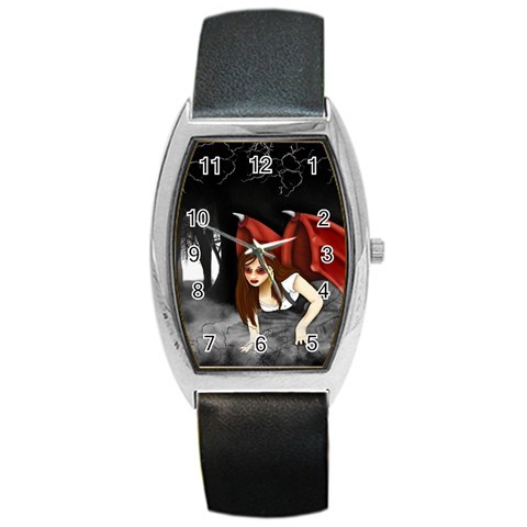Crimson Wings Barrel Style Metal Watch from ArtsNow.com Front