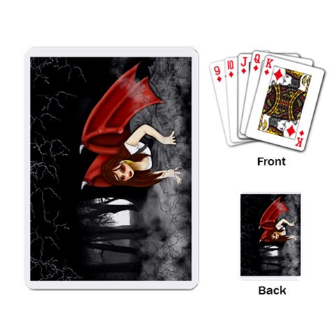 Crimson Wings Playing Cards Single Design from ArtsNow.com Back