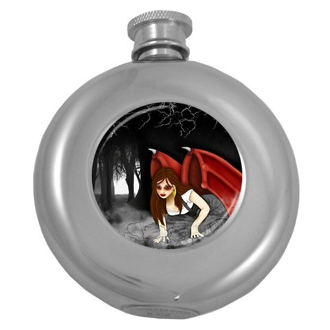 Crimson Wings Hip Flask (5 oz) from ArtsNow.com Front