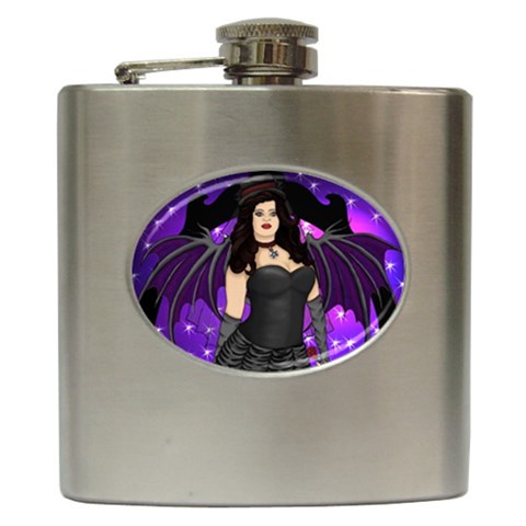 Sarah Hip Flask (6 oz) from ArtsNow.com Front