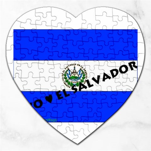 salvadorBIG_flag_1 Jigsaw Puzzle (Heart) from ArtsNow.com Front