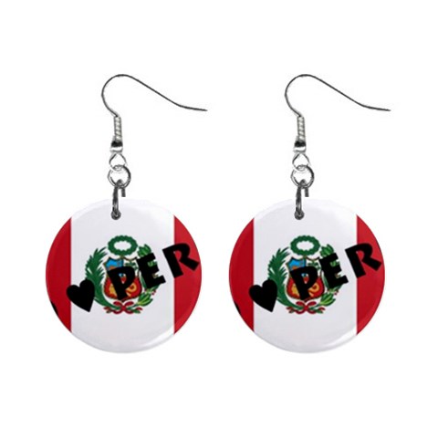 Perú 1  Button Earrings from ArtsNow.com Front