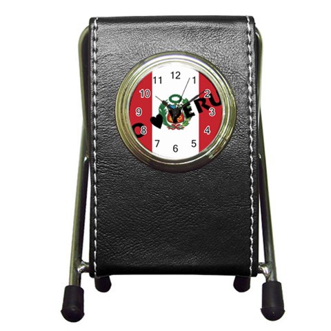 Perú Pen Holder Desk Clock from ArtsNow.com Front