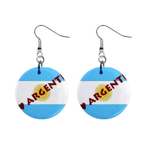 Argentina 1  Button Earrings from ArtsNow.com Front