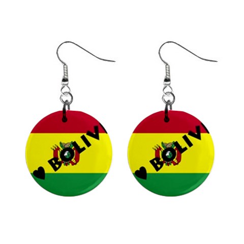 Bolivia 1  Button Earrings from ArtsNow.com Front
