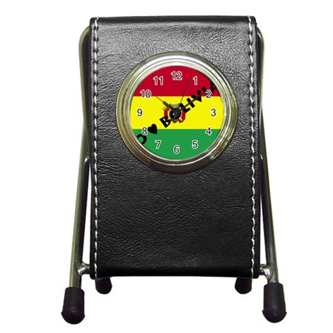 Bolivia Pen Holder Desk Clock from ArtsNow.com Front