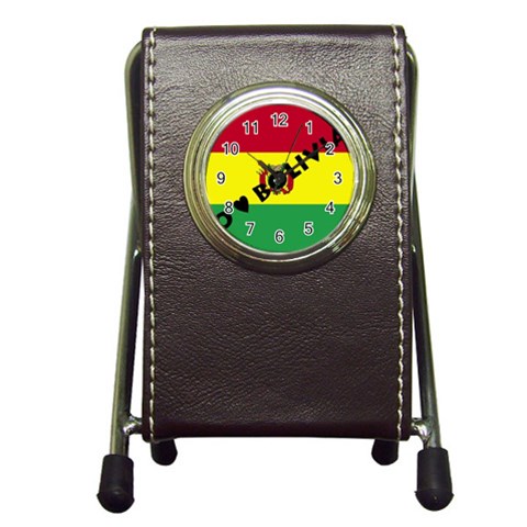 Bolivia Pen Holder Desk Clock from ArtsNow.com Front