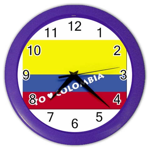 Colombia Color Wall Clock from ArtsNow.com Front