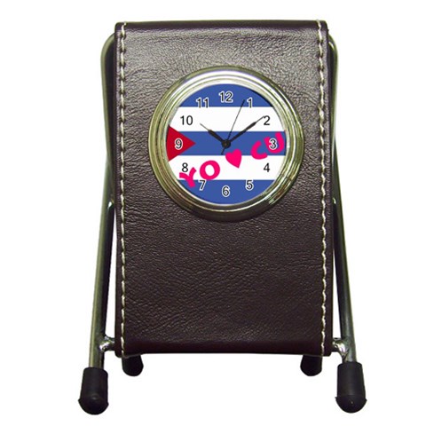 cuba Pen Holder Desk Clock from ArtsNow.com Front