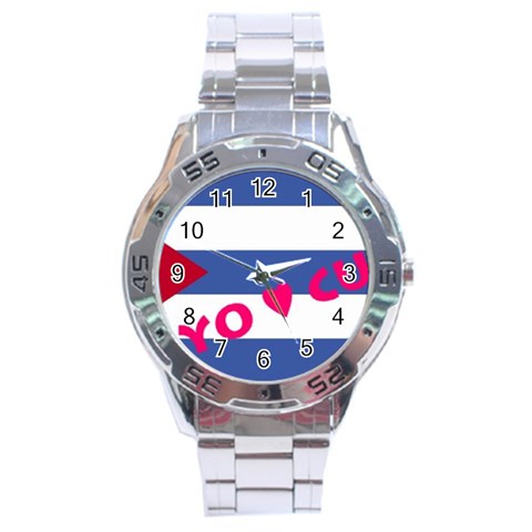 cuba Stainless Steel Analogue Men’s Watch from ArtsNow.com Front