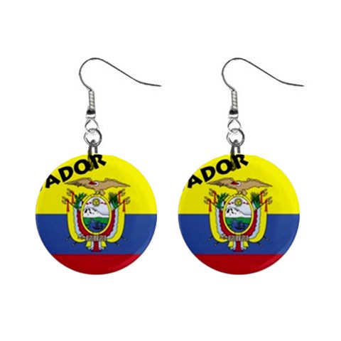 Ecuador 1  Button Earrings from ArtsNow.com Front