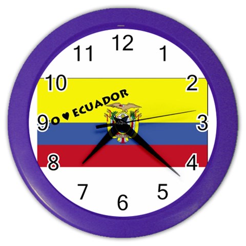 Ecuador Color Wall Clock from ArtsNow.com Front