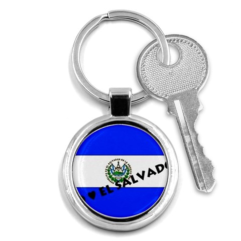 El Salvador Key Chain (Round) from ArtsNow.com Front