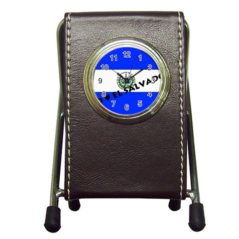 El Salvador Pen Holder Desk Clock from ArtsNow.com Front