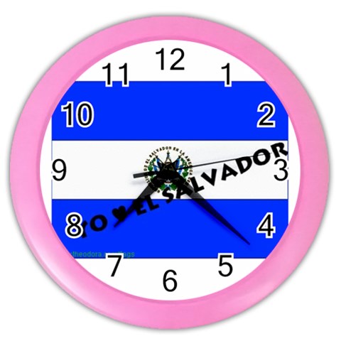 El Salvador Color Wall Clock from ArtsNow.com Front