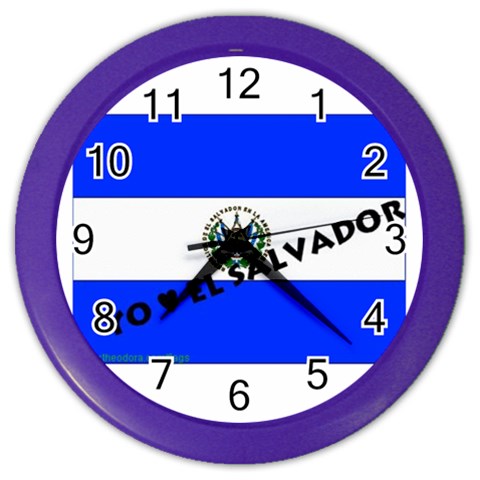 El Salvador Color Wall Clock from ArtsNow.com Front