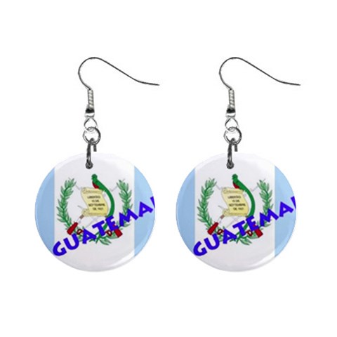 Guatemala 1  Button Earrings from ArtsNow.com Front