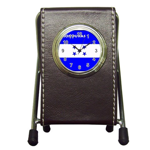 Honduras Pen Holder Desk Clock from ArtsNow.com Front