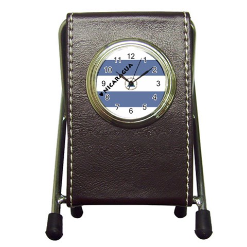 Nicaragua Pen Holder Desk Clock from ArtsNow.com Front