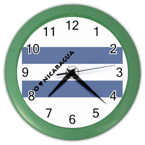 Nicaragua Color Wall Clock from ArtsNow.com Front