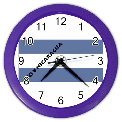 Nicaragua Color Wall Clock from ArtsNow.com Front