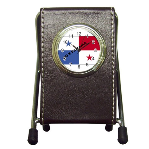 Panama Pen Holder Desk Clock from ArtsNow.com Front