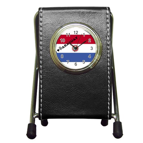 Paraguay Pen Holder Desk Clock from ArtsNow.com Front