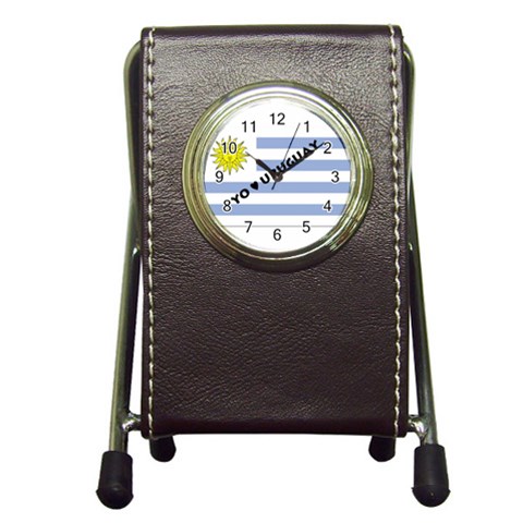 Uruguay Pen Holder Desk Clock from ArtsNow.com Front