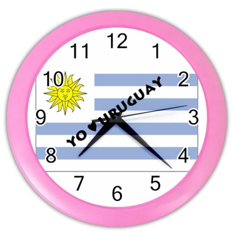 Uruguay Color Wall Clock from ArtsNow.com Front