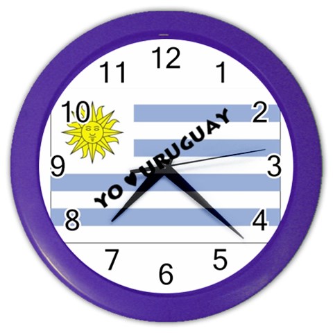 Uruguay Color Wall Clock from ArtsNow.com Front