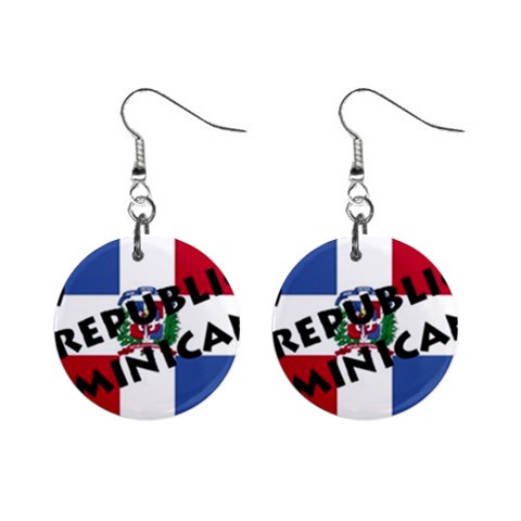 Republica Dominicana 1  Button Earrings from ArtsNow.com Front