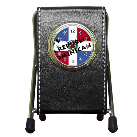 Republica Dominicana Pen Holder Desk Clock from ArtsNow.com Front