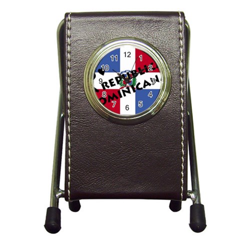 Republica Dominicana Pen Holder Desk Clock from ArtsNow.com Front