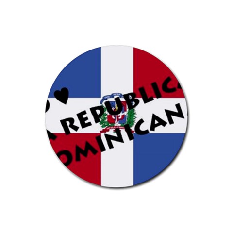 Republica Dominicana Rubber Round Coaster (4 pack) from ArtsNow.com Front