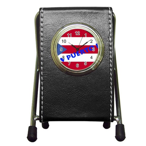 Puerto Rico Pen Holder Desk Clock from ArtsNow.com Front