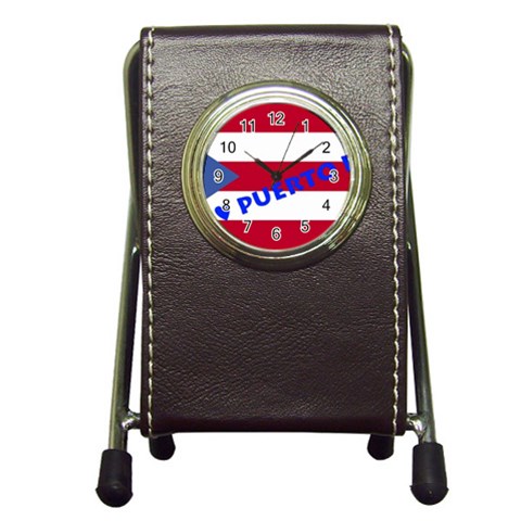 Puerto Rico Pen Holder Desk Clock from ArtsNow.com Front